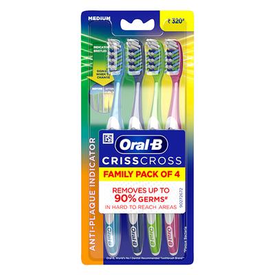 Oral B Criss Cross - Family toothbrushes - Medium 4's - Toothbrushes