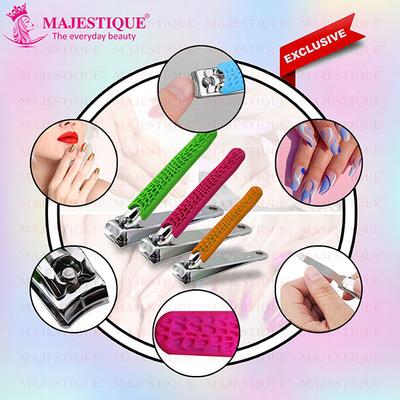 Majestique Nail Clippers Set, Sharp Stainless Steel, Fingernail and Toenail Cutter- Multicolor 1's - Body Scrubbers & Brushes