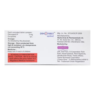 Dinofirst 2Mg Tablet 14's - Contraception-Ora