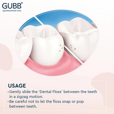 GUBB Dental Floss Thread Mint Waxed 50 gm - Floss & Tongue Cleaners