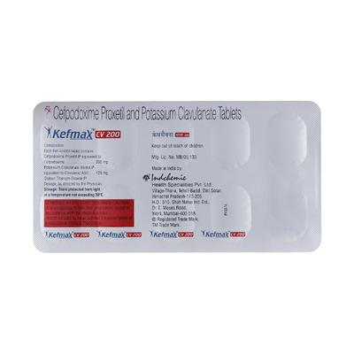 Kefmax CV 200mg Tablet 10'S - Bacterial Infections-Cep