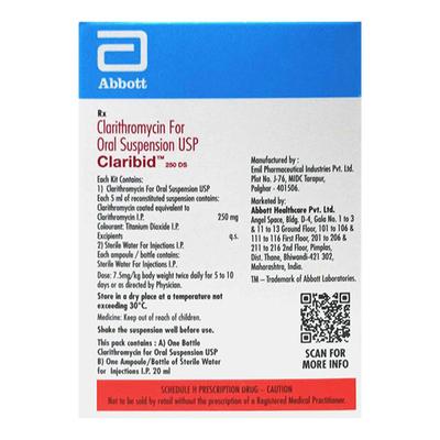 CLARIBID 250 DS Fruit Punch Flavour Syrup 30ml - Bacterial Infections-Mac