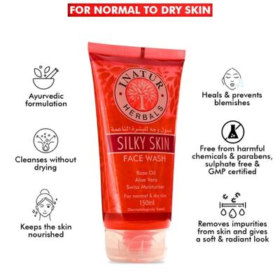 Inatur Silky Skin Face Wash 150 ml - Face Wash & Cleansers