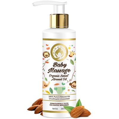 Mom & World Baby Massage Organic Sweet Almond Oil 200 ml - Baby Skin Care