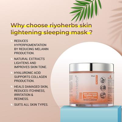 Riyo Herbs Skin Lightening Sleeping Mask - Papaya Saffron & Licorice Extract 100 gm - Masks & Peels