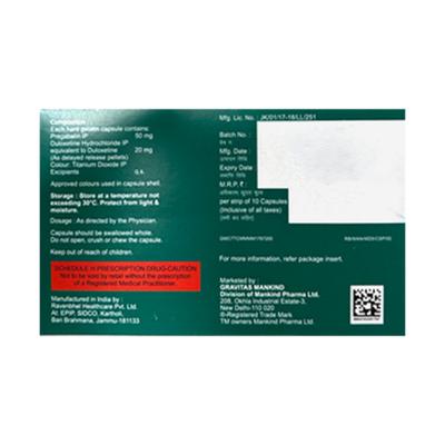 MAHAGABA D 50/20 Capsule 10's - Neuropathic Pain-Dru