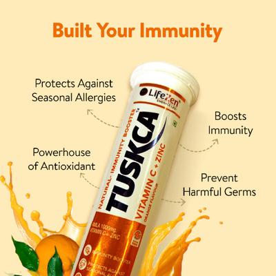 LifeZen Tuskca Natural Immunity Booster Vitamin C 1000 mg Tablet - Orange 20's - Vitamin C
