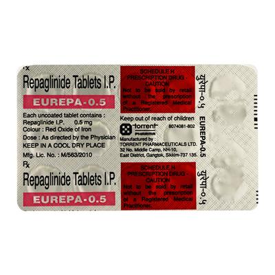 EUREPA 0.5mg Tablet 15's - Diabetes-Ant