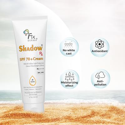 Fixderma Shadow RX Sunscreen SPF 70+ Cream Sunscreen for Dry Skin 75 gm - Body Sunscreen