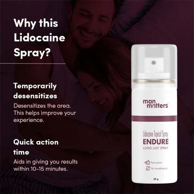 Man Matters ENDURE Lidocaine Spray Long lasting & Better Performance 20 gm - Multi-Vitamins
