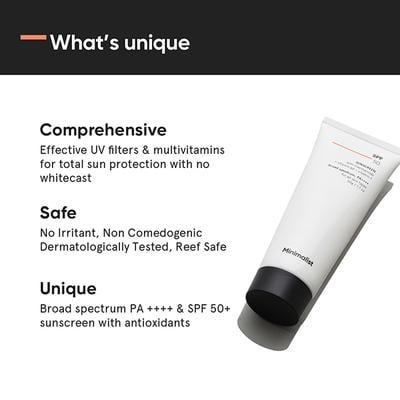 Minimalist Spf 50 PA ++++ Sunscreen with niacinamide , vitamin b5, vitamin f 50 gm - Face Sunscreen