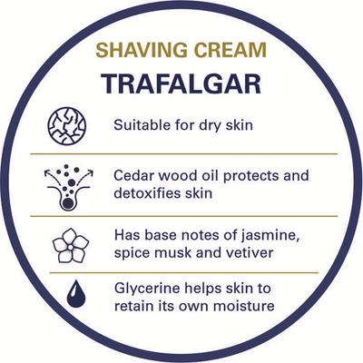 Truefitt and Hill Trafalgar Royal Shave Cream Bowl Essential Grooming Collection For Men Suitable For Normal and Dry Skin Types 190 gm - Shaving Creams