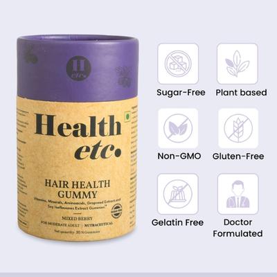 Health etc. Hair Health Gummy - Mixed Berry 30's - Hair & Skin