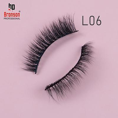 Bronson Professional Eyelash Set 3D False Long And Natural Eye Makeup No. L06 10's - Eyelashes