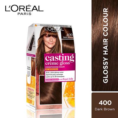 L'Oreal Paris Casting Creme Gloss Hair Color, 400 Dark Brown 159.5 Gm - Crème