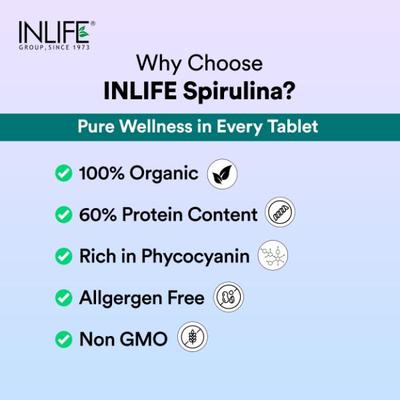 Inlife Spirulina 2000 mg Tablets 60's - Vital Health