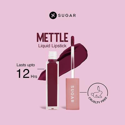 SUGAR Cosmetics Mettle Liquid Lipstick - 05 Polaris (Medium dark muted berry red) 7 gm - Liquid Lipsticks