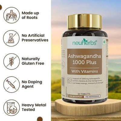 Neuherbs Ashwagandha 1000 Plus Tablets 60's - Sexual Care