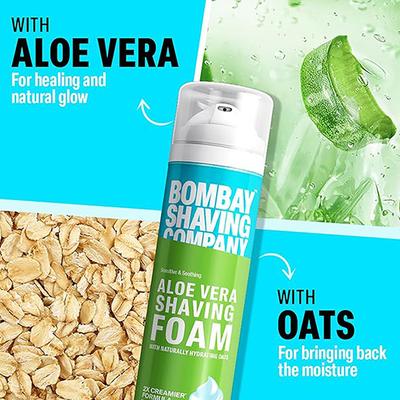 Bombay Shaving Company Shaving Foam with Aloe Vera & Oats - Sensitive 264gm - Shaving Foams