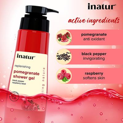 Inatur Pomegranate Shower Gel 350 ml - Shower Gels & Body Wash