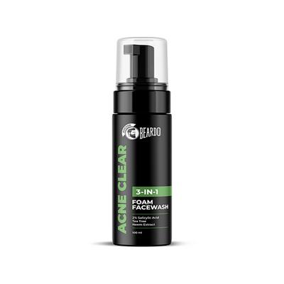 Beardo Acne Clear Foam 3 In 1 Face Wash 100ml - Face Wash & Cleansers
