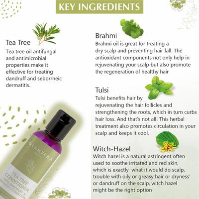 Glamveda Anti Dandruff and Healthy Hydration Tea Tree Conditioner 100 ml - Conditioners