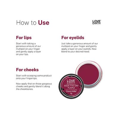 Love Earth Lip & Cheek Tint Multipot-Sieze The Day with Richness Of Essential Oils 8 gm - Blushes