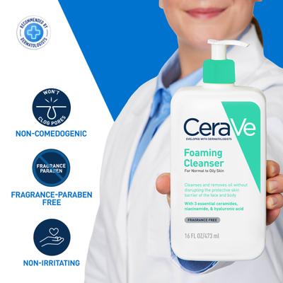 CeraVe Foaming Cleanser For Normal To Oily Skin 473 ml - Face Wash & Cleansers