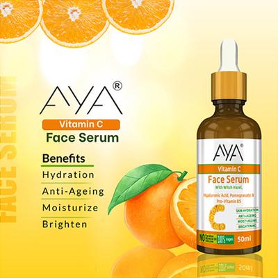Aya Vitamin C Face Serum For Skin Hydration No Paraben, No Silicone, No Mineral Oil 50 ml - Face Serum