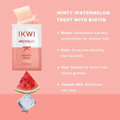 IKWI Happy Hair Meltables With Biotin, Zinc & Vitamin B12 1's - Hair & Skin