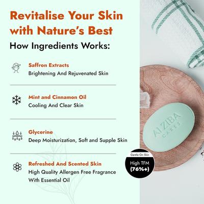 Alziba Cares Soap - Saffron Mint 100 g - Soaps