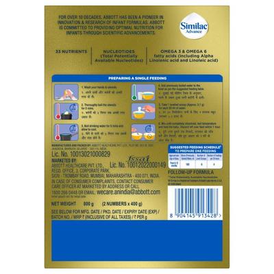 Similac Advance Follow Up Formula Stage 2 Powder (6 to 12 months) Refill Pack 800 g - Baby And Infant Supplements