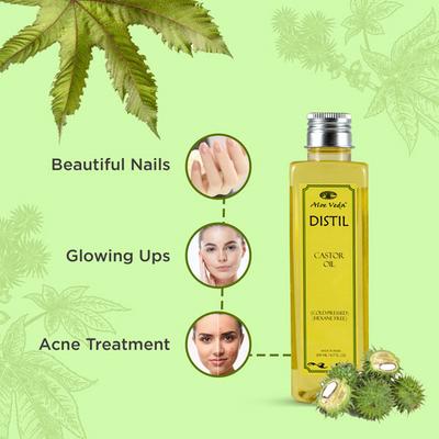 Aloe Veda Distil Cold Pressed Castor Oil (Hexane Free) 200 ml - Massage Oils