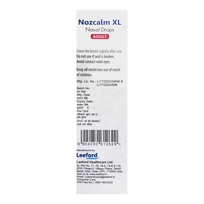 NOZCALM XL ADULT Nasal Drops 10ml - Nasal Congestion-Nas