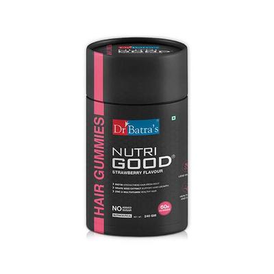 Dr Batras Nutrigood Biotin Hair Gummies for Strong & Healthy Hair With Grape Seed Extract, Vitamins & Zinc for Nourishment & Protection - 60 Gummies 1's - Hair & Skin