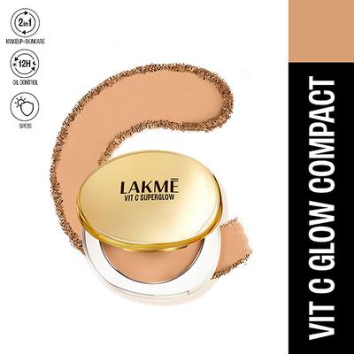 Lakme Makeup+Skincare Vitc Superglow Skin Perfecting Compact Beige24 8 gm - Compact Powder