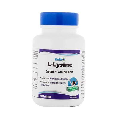 Healthvit L-Lysine 500mg Essential Amino Acid- Tablets 60's - Calcium And Minerals
