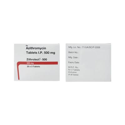 Zithrolect 500mg Tablet 3'S - Bacterial Infections-Mac