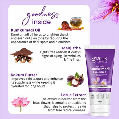 Globus Naturals Ayurvedic Kumkumadi Skin Lightening Face Cream, Enriched with Manjistha 100 gm - Face Moisturizers