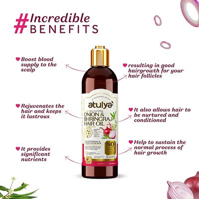 Atulya Onion Bhringraj Hair Oil 200 ml - Hair Oils