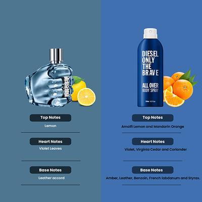 Diesel Only The Brave Eau De Toilette 50ml + Only The Brave All Over Body Spray 200ml 2's - Men Perfumes (Edt/Edp)