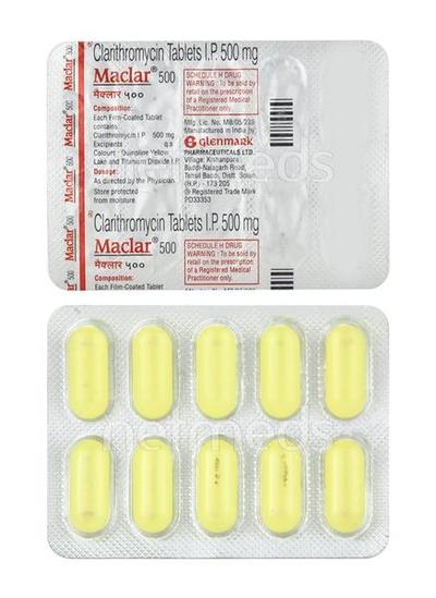 Maclar 500mg Tablet 10'S - Bacterial Infections-Mac