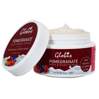 Globus Naturals Pomegranate Face & Body Scrub 50 gm - Face Scrubs