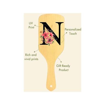 Allure Personalised Paddle Hair Brush Letter N 1's - Hair Brushes