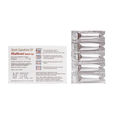 HALLENS ADULT (3G) Suppositories 5's - Constipation-Lax