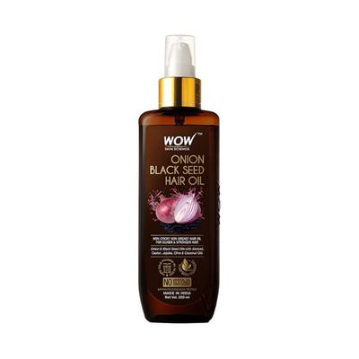 WOW Skin Science Onion Hair Oil With Black Seed Oil Extracts + Onion Oil Shampoo + Stimulating Scalp Shampoo Brush Hair Care Kit 500 ml - Shampoos