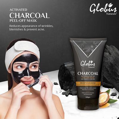 Globus Naturals Charcoal Peel Off Maskl 100 gm - Masks & Peels
