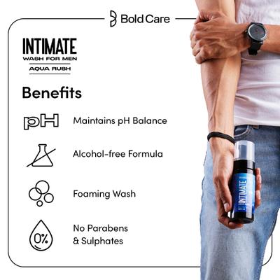 Bold Care Aqua Rush Intimate Wash for Men Aloe Vera & Green Tree Extract 120 ml - Intimate Care