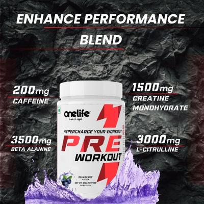 Onelife Preworkout Powder - Blueberry 100 gm - Workout Essentials