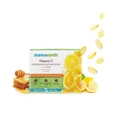Mamaearth Vitamin C Nourishing Bathing Soap With Vitamin C and Honey for Skin Illumination 75g 5's - Soaps